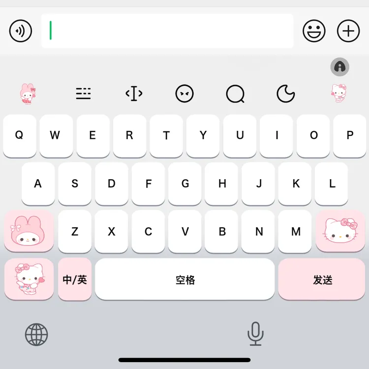 仿ios三丽鸥/ios苹果安卓百度输入法皮肤键盘白肚皮双系统双色