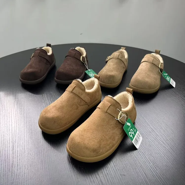 美单加绒加厚冬季男士厚款时尚休闲穆勒鞋加厚小土豆勃肯鞋雪地靴