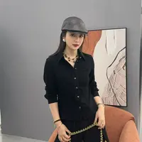 大胡子25年新款单排扣polo领拼接设计感休闲显瘦上衣88035