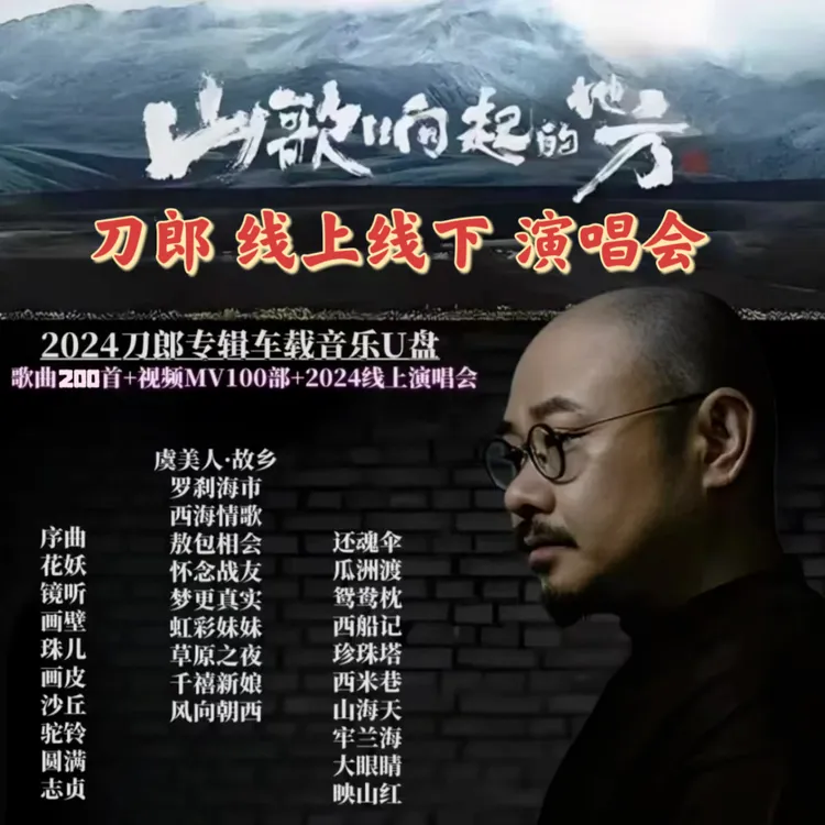 刀郎U盘出道至今所有全集全部原声无损车载高品质车用音乐优盘