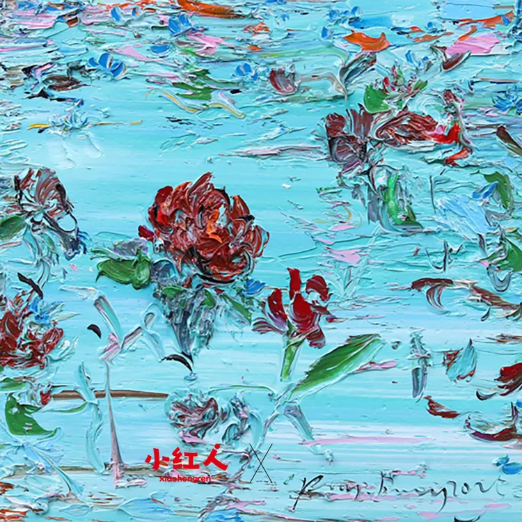 小红人｜付毅兵 小象 花朵油画原作 客厅 餐厅 儿童房挂画