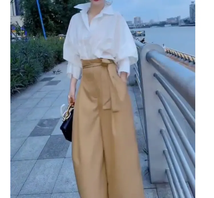 2024春季新款时尚女装网红潮流气质靓丽衬衫上衣裤子女Se1