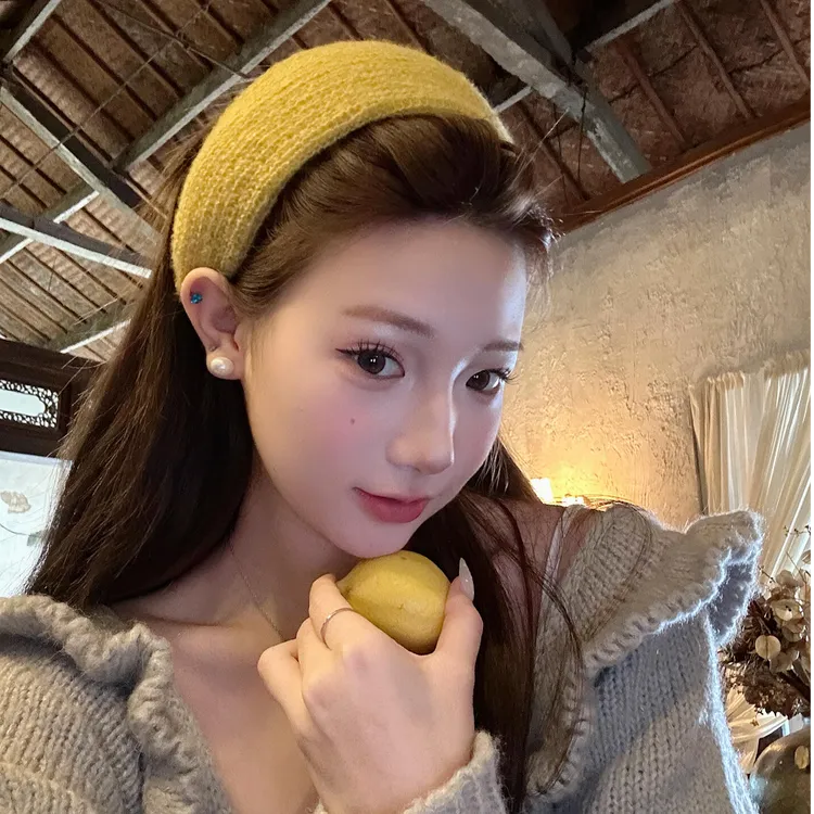 秋冬针织高颅顶宽边发箍女遮发缝高级感洋气时尚压发头箍发卡头饰