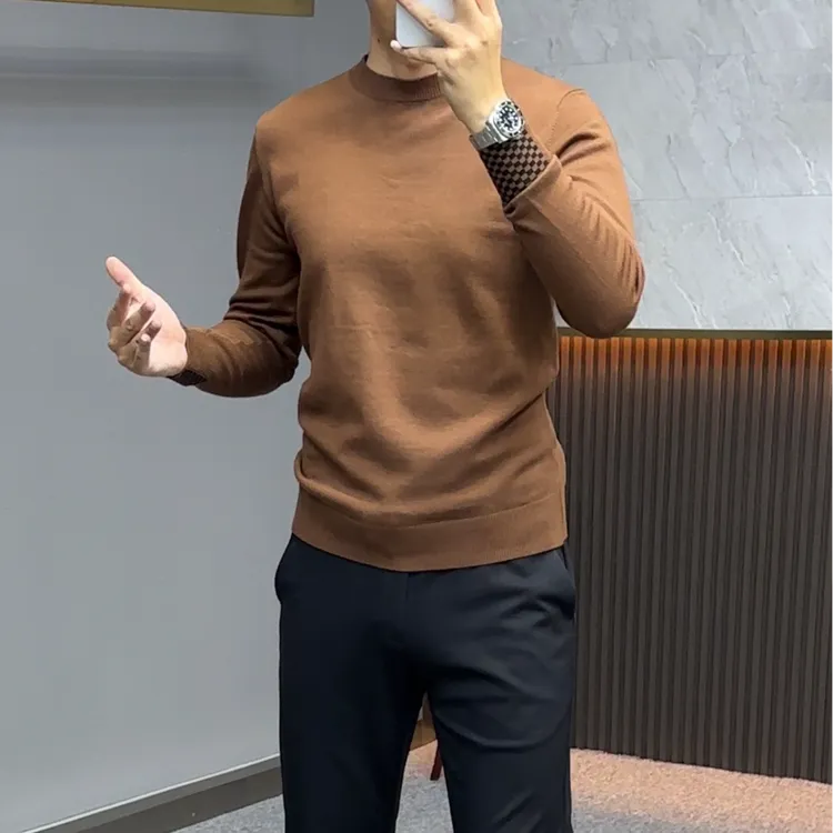 MALEASY慕礼仕 男士秋冬爆款精纺圆领长袖针织打底衫套头保暖毛衣