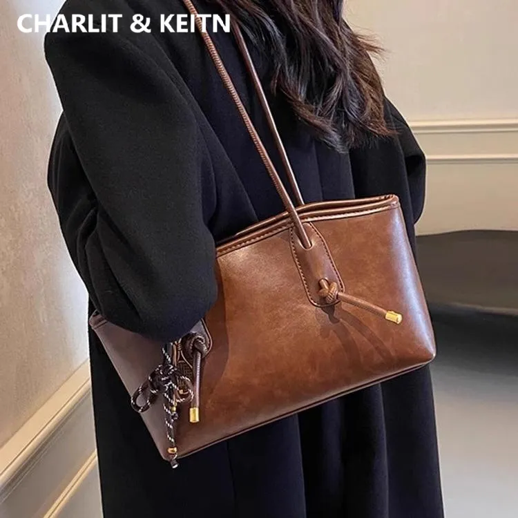 CHARLIT&KEITN单肩包包女2025新款大容量通勤秋冬腋下真皮托特包