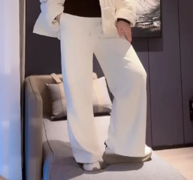 【U.M】云朵绒羊毛蚕丝压纹直筒裤休闲保暖显瘦