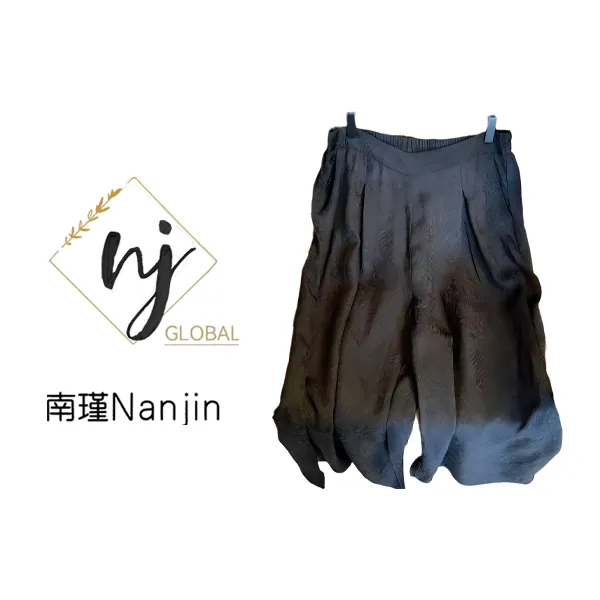 【南槿】新中式香云纱桑蚕丝提花江水海涯纹裤子2525-BT20