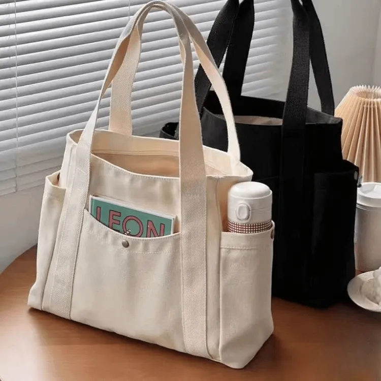 帆布包女大容量ins上班外出高颜值通勤包文艺学生装书单肩手提包