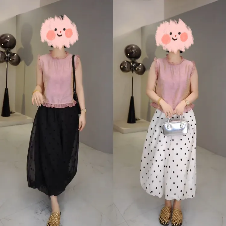 2025夏季复古新中式花边领口拼接暗纹提花百搭上衣波点花苞裤套装