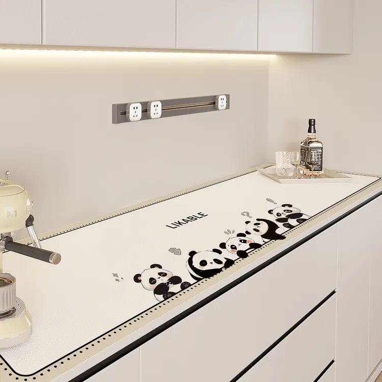 熊猫简约电视柜餐边柜桌垫台面保护垫鞋柜酒柜防脏桌布玄关垫子
