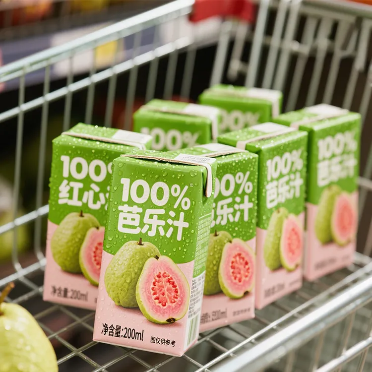 热销100%红心芭乐汁酸甜均衡清爽解渴200ml*10盒解渴饮料