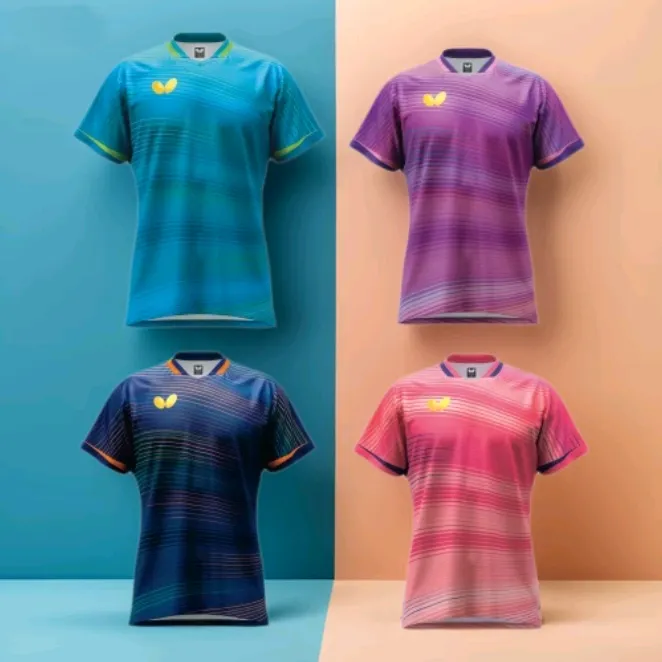 蝴蝶25年新款乒乓球运动短袖速干排汗透气樊振东上身款式