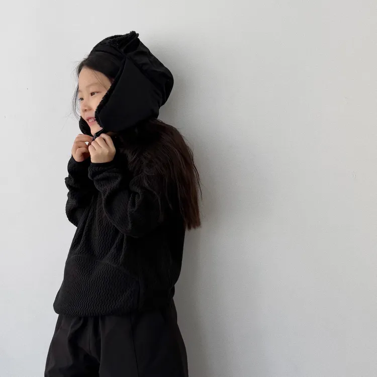 miniwhy亲子童装 | "忍者服"波浪纹摇粒绒连帽衫保暖抓绒卫衣25冬