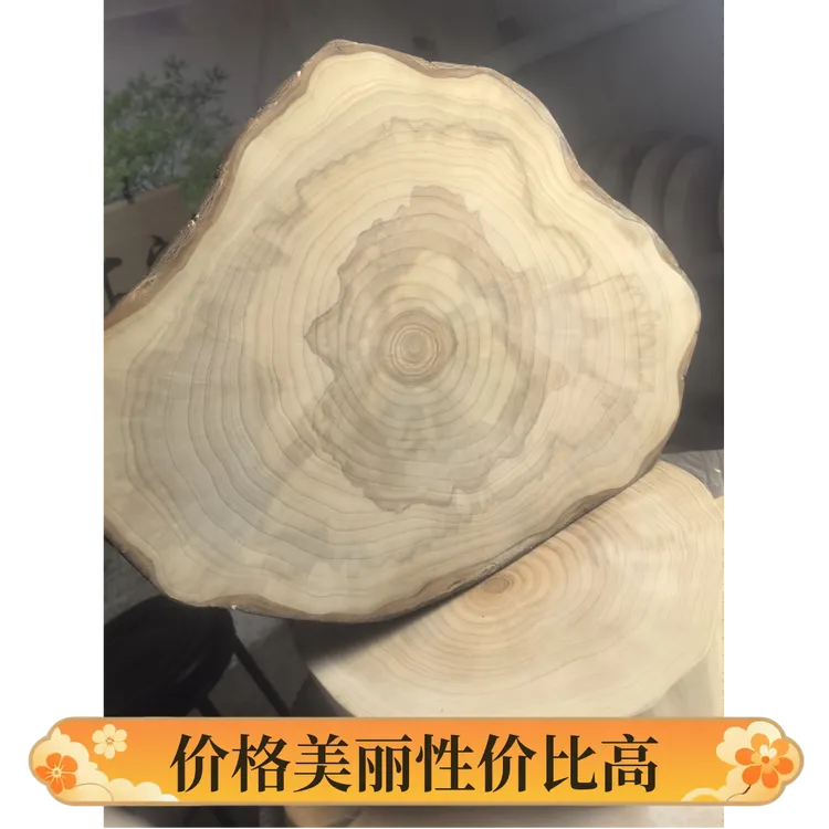 银杏木案板菜板菜墩砧板：带皮天然原木整切家用款，商用款，手工