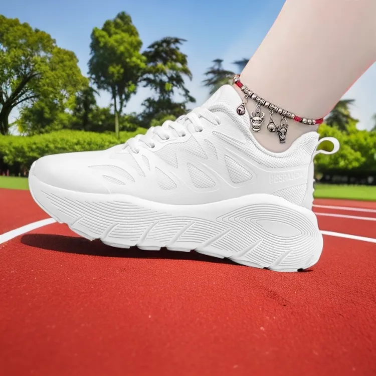 护膝软底马拉松跑鞋女男训练厚底运动鞋增高妈妈小白鞋减震跑步鞋