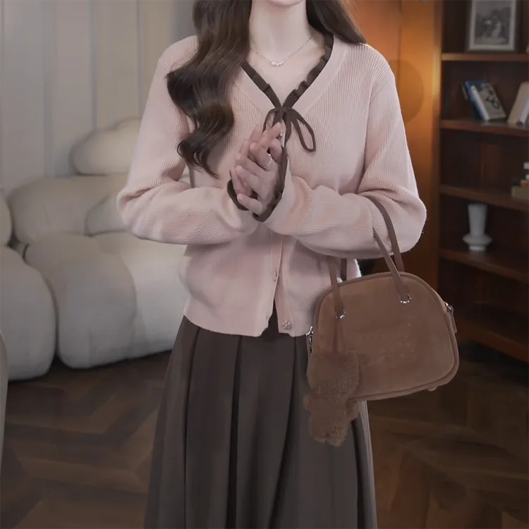 【南杏庄园】秋季新款韩系慵懒假两件针织衫女C6219
