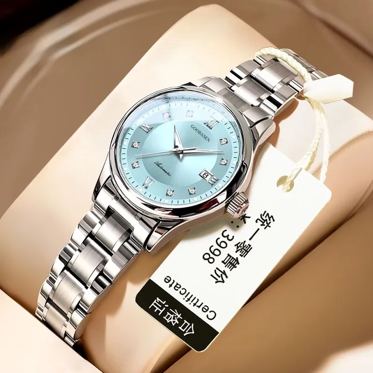 正品认证全自动高奢机械女士手表夜光防水日历潮流时尚小巧百搭款