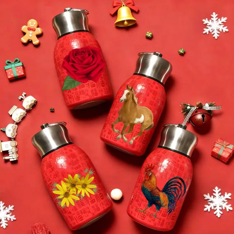 【限购一单】马年限定红色小胖丁保温杯