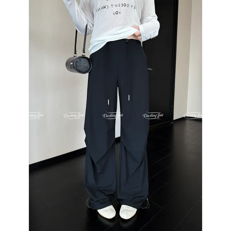 DarlingJust小野墩墩[有氧降落]高腰束脚工装裤女夏季防晒阔腿裤