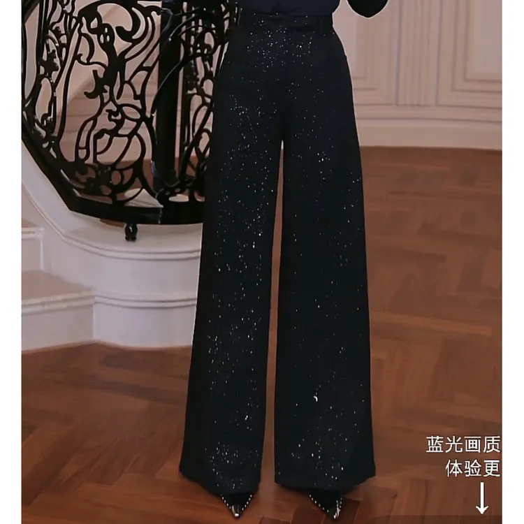 【芙娜妮】显瘦重工2025新款保暖长裤直筒小个子显高女装F2530990B