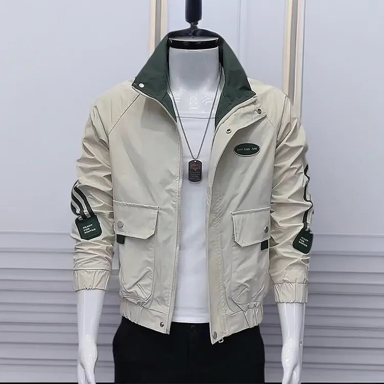 新款男士外套春秋男装时尚百搭外套男款春秋潮流修身帅气韩版外套