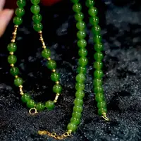 【逍遥】和田玉碧玉圆珠项链*PJ/H319/多样性发/1件