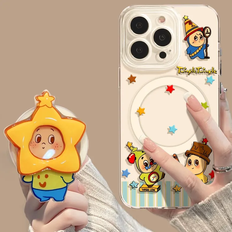 可爱星星人手机壳适用苹果promax手机壳iPhone17新款透明防摔软壳