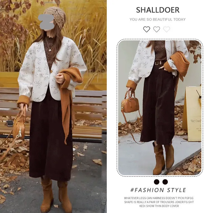 2025早秋新款氛围感慵懒气质时尚休闲裤女士复古百搭八分阔腿裤子