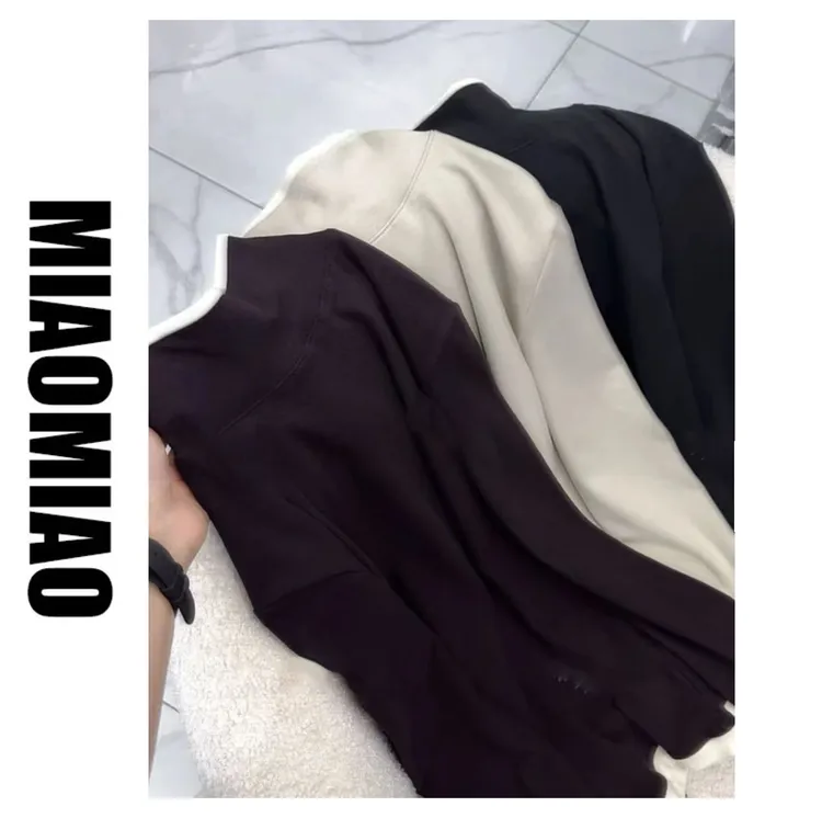 高领慕斯绒打底衫女2025新款冬季可外穿加绒加厚内搭高级感上衣