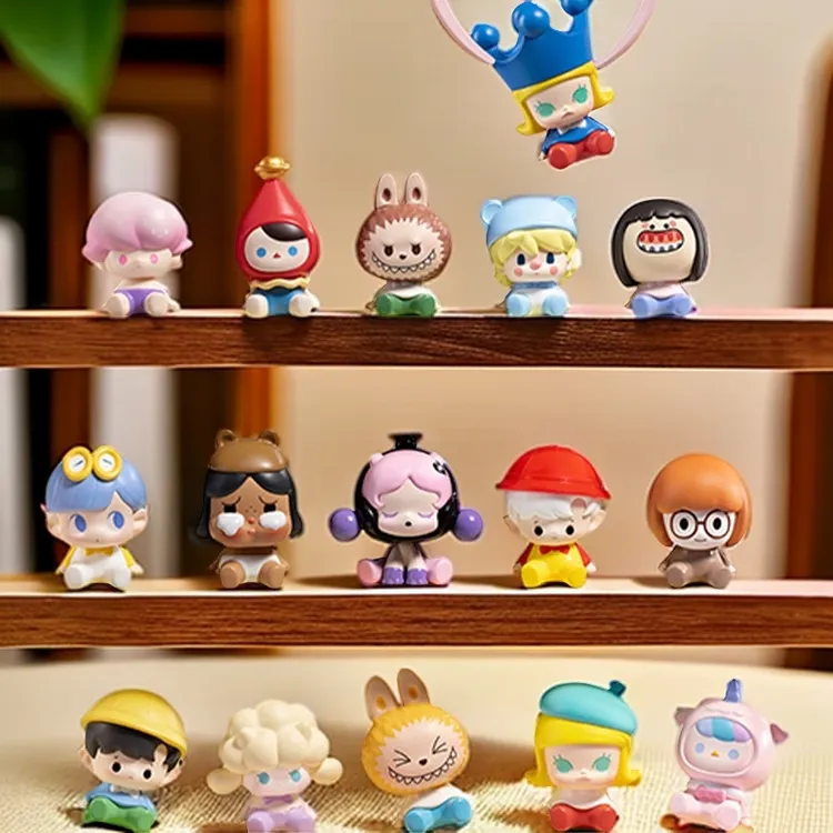 【泡泡玛特萌粒坐姿小公仔套装】萌取潮玩摆件装饰收藏品
