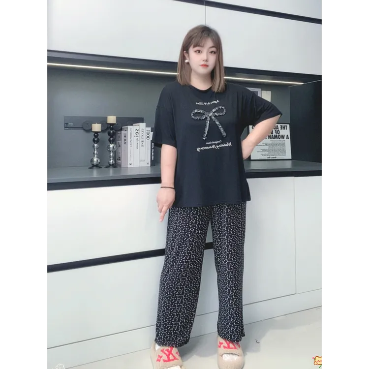 【有运费险】2025秋季莫代尔弹力女睡衣大码家居服套装透DTT9221