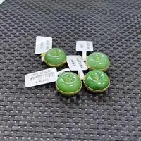 【老郑家】18K金和田玉平安扣吊坠 3275-1 多样性发1件 约19*8mm