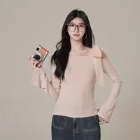 三福 秋季法式性感风纯欲风辣妹风女装简约百搭T恤513200