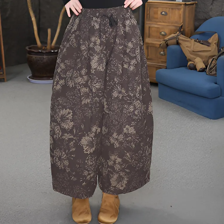 【加棉棉裤】老钱风保暖松紧腰休闲风休闲裤复古民族风中国风
