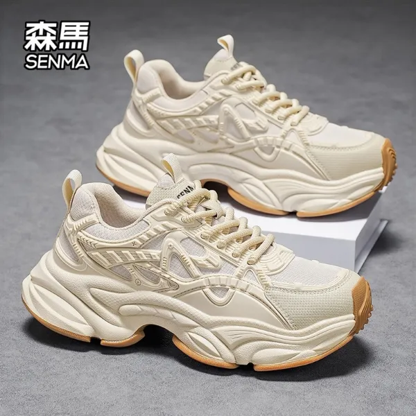 森马男鞋冬季新款男士时尚休闲鞋高级感防滑耐磨厚底增高老爹鞋男