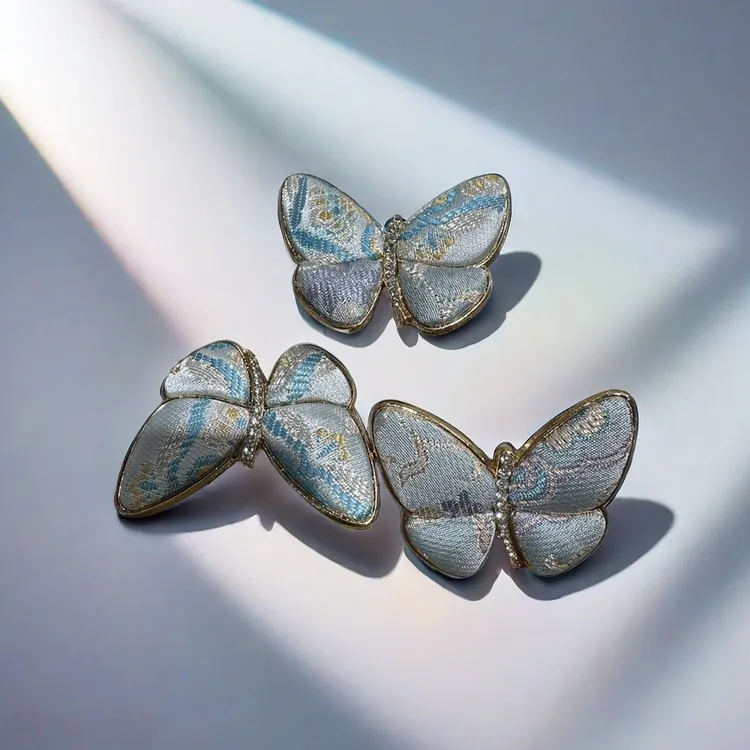 新疆文创 蝴蝶宋锦胸针 古风胸针配饰ins 仙气女蝴蝶