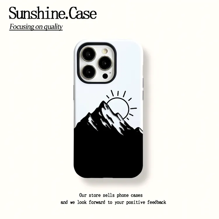 菲林二合一适用苹果华为vivo小米oppo手机壳素描日出16PRO