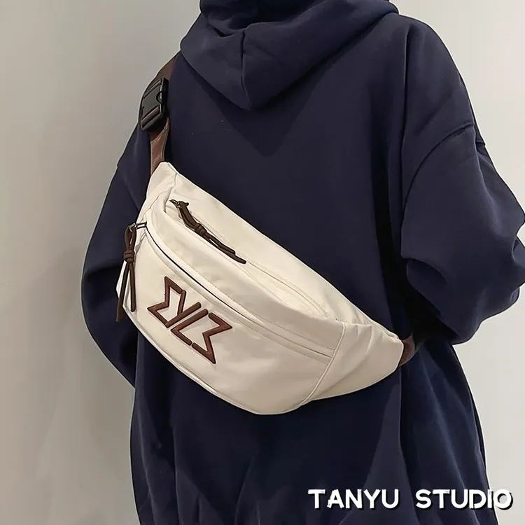 探屿胸包男款潮牌斜挎包男生休闲腰包单肩包女新款运动男士小挎包