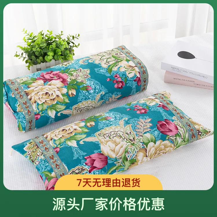 {老粗布+100%纯柏子壳填充物}宫廷枕！！1枕两用，可高可低脊椎枕