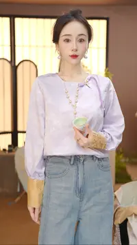 秋冬长袖对襟常规款翻领中年衬衫精致韩风常规YY25091402