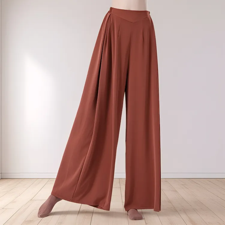 现代舞蹈裤女秋季新款褶皱垂感宽松显瘦古典舞形体练功演出阔腿裤