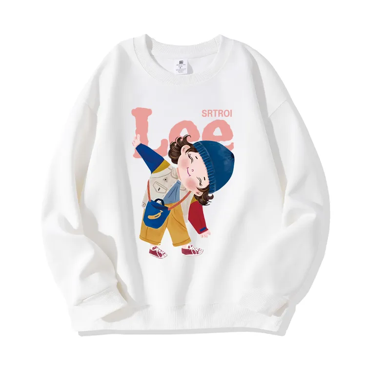 潮ins学生长袖宽松型秋季圆领加绒薄款中长款卫衣百搭印花女孩