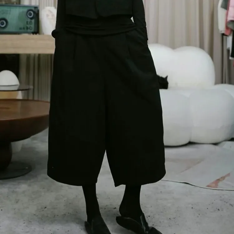 infobyfive早春新款拼接灯芯绒立体八分裤大屁屁萝卜裤NF0502183