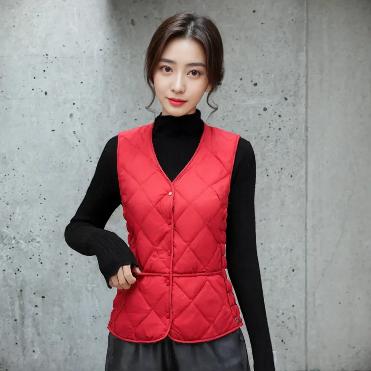 韩版女士棉马甲外穿加绒加厚修身秋冬季款马甲女款2025新款爆款