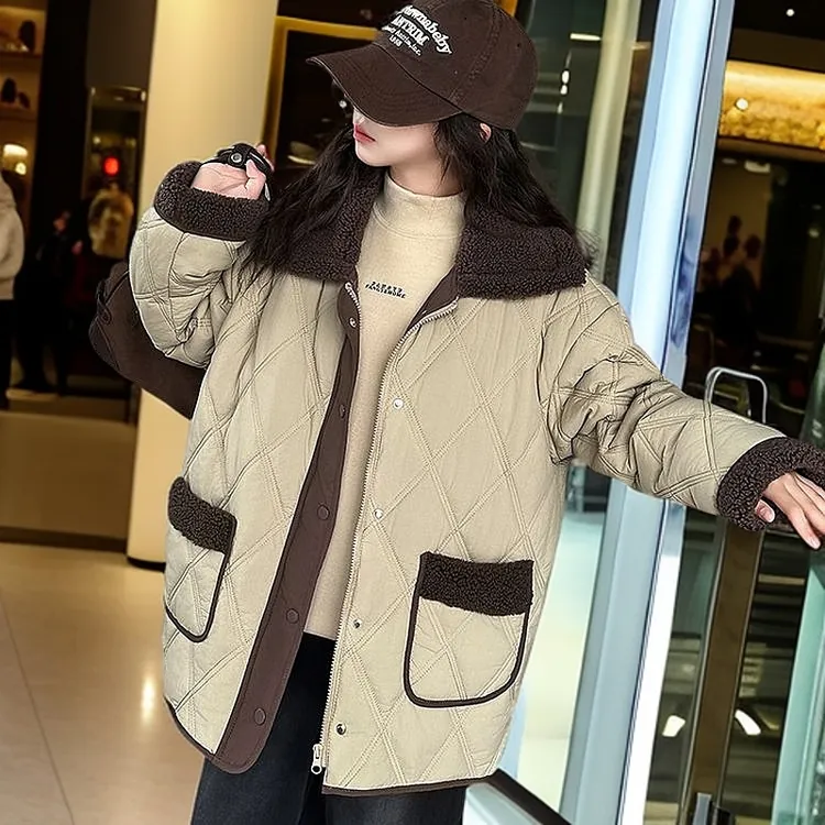 女童棉服2024冬季新款8-15岁洋气中大童加绒加厚保暖秋冬夹棉外套