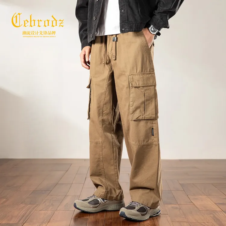 法国Cebrodz重磅工装裤男士新款秋季宽松直筒潮牌美式复古休闲裤