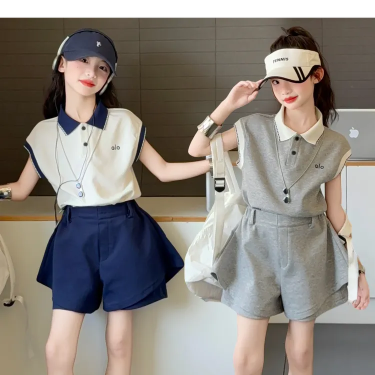 女童夏季套装2025新款时尚潮流可爱甜美新款气质网红洋气休闲显瘦