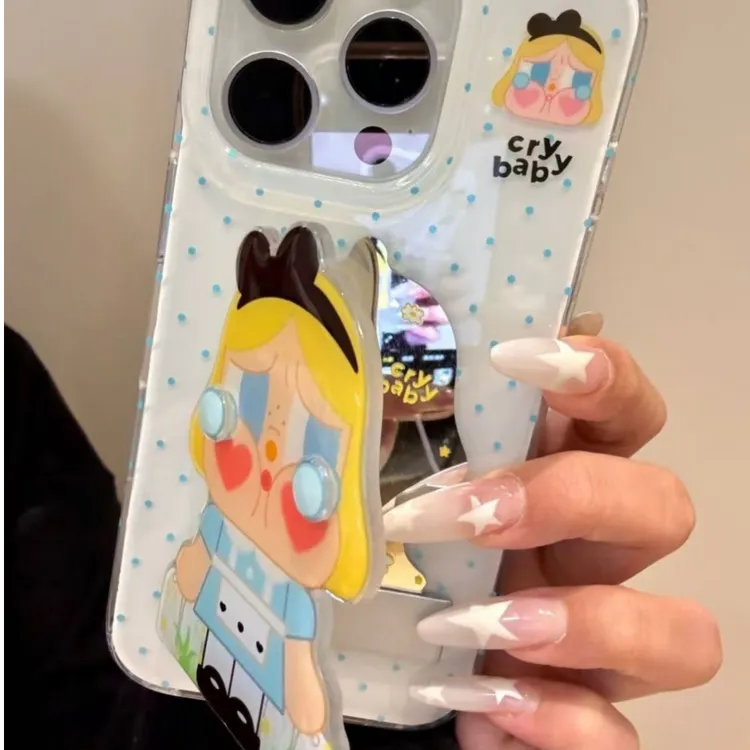 飞虎胜蓝苦娃镜子支架适用iPhone16/15大孔手机壳华为vivoppo小米