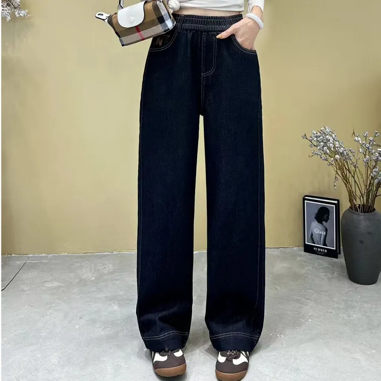 小施家设计版时尚松紧秋款高货牛仔裤557