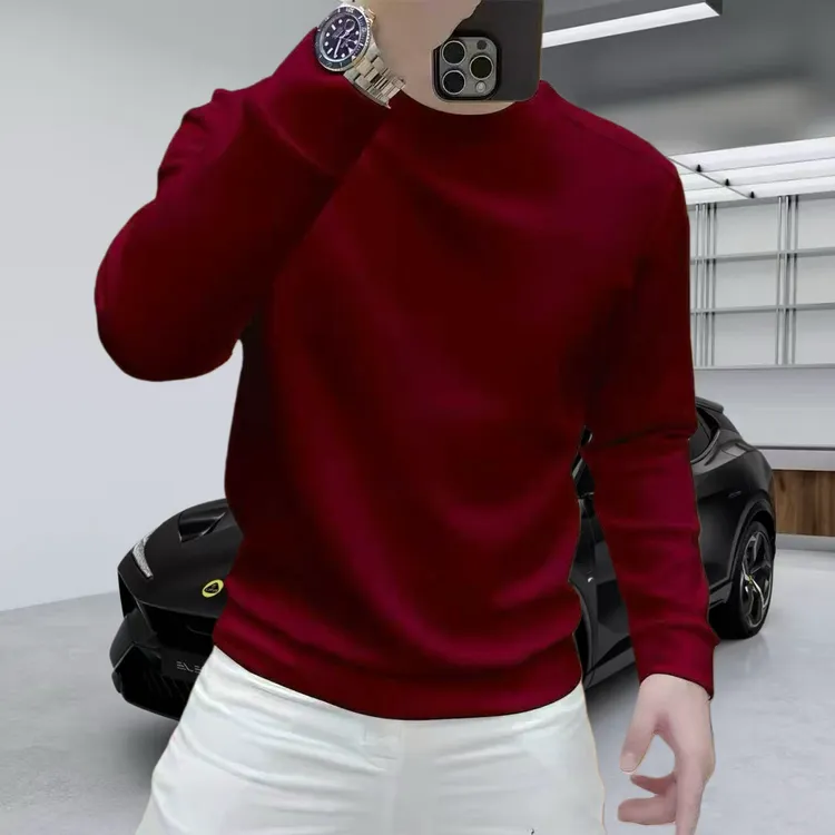 2026马年红色卫衣男士本命年喜庆红衣服新款百搭休闲修身上衣体恤